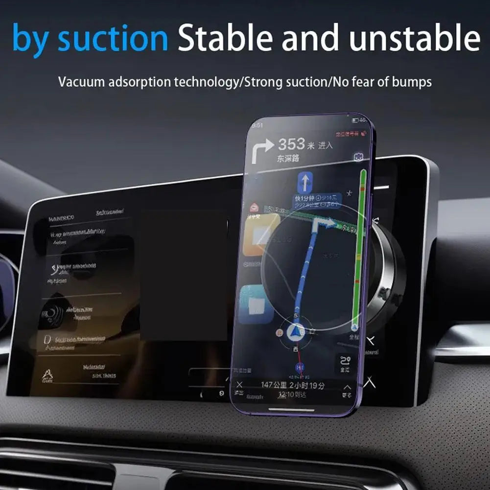 Universal Intelligent Car Mount Mobile Phone Holder Magnetic Black Technology Adsorption Bracket Vacuum Adsorption Stable