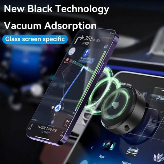 Universal Intelligent Car Mount Mobile Phone Holder Magnetic Black Technology Adsorption Bracket Vacuum Adsorption Stable